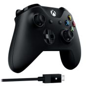 Геймпад Microsoft XBOX One Wireless Controller Black + Кабель для Windows 10 4N6-00002