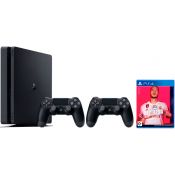 Sony PlayStation 4 Slim (1 Tb) Черная (CUH-2216B) 2 геймпада  + FIFA 20 [PS4, русская версия]