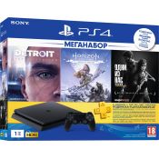 Sony PlayStation 4 Slim (1Tb) Черная (CUH-2208В) Detroit: Стать человеком +Horizon Zero DawnComplete Edition+Одни из нас+PS Plus 3 меc.