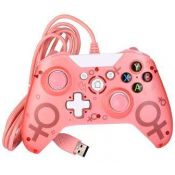 Геймпад проводной розовый с символом Венеры для Xbox One