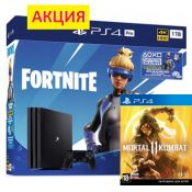 PlayStation 4 Pro (1 Tb) + Fortnite (код) + Mortal Kombat 11